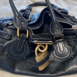 Chloe paddington bag in black/gold